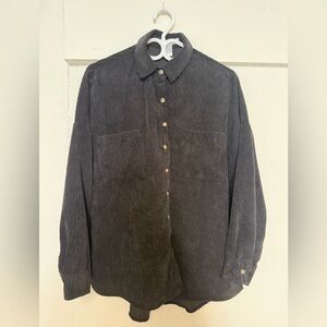 Revamped Oversized Corduroy Button Down Shirt